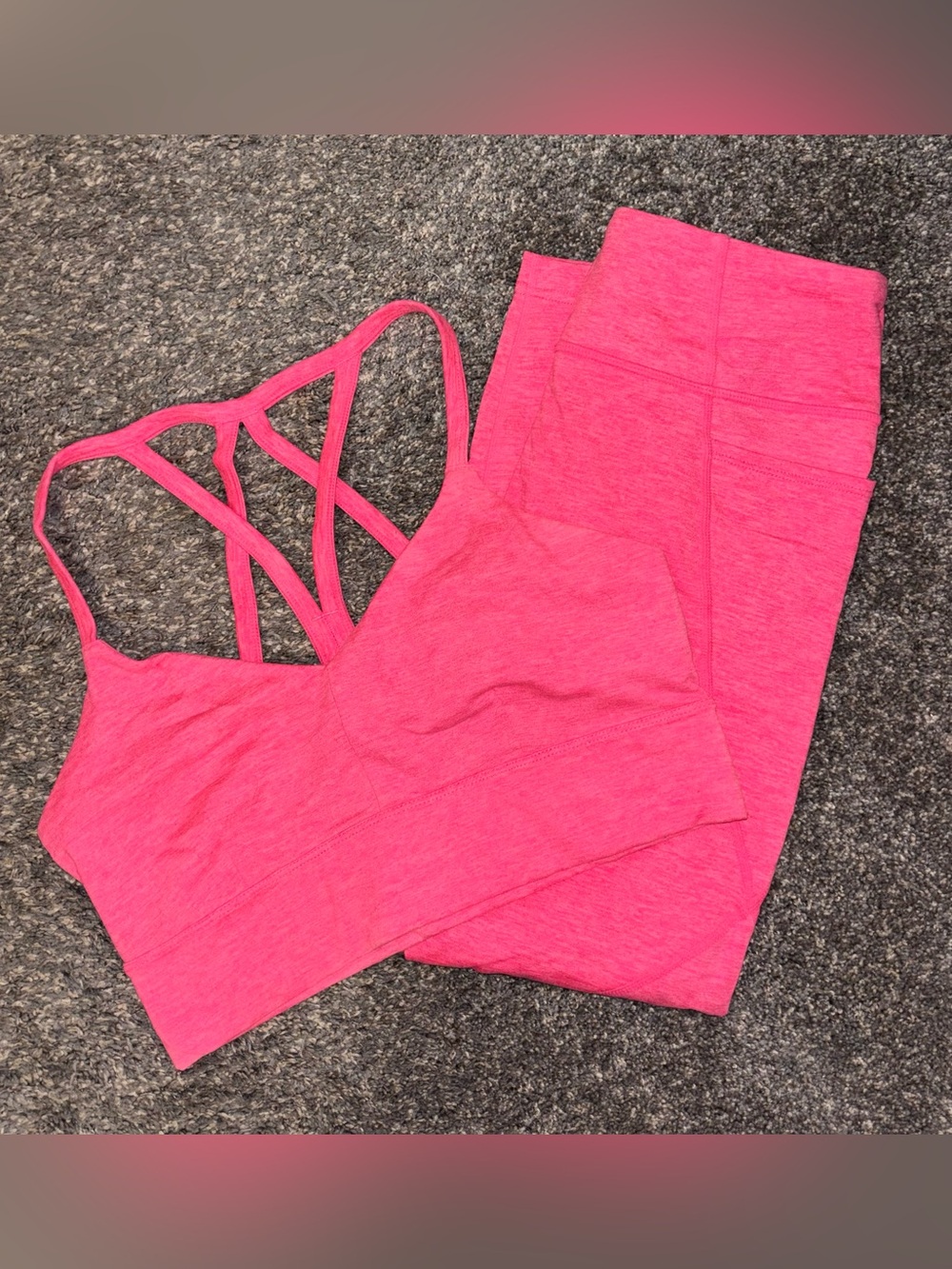 JoyLab Hot Pink Strappy Sports Bra and Leggings Set